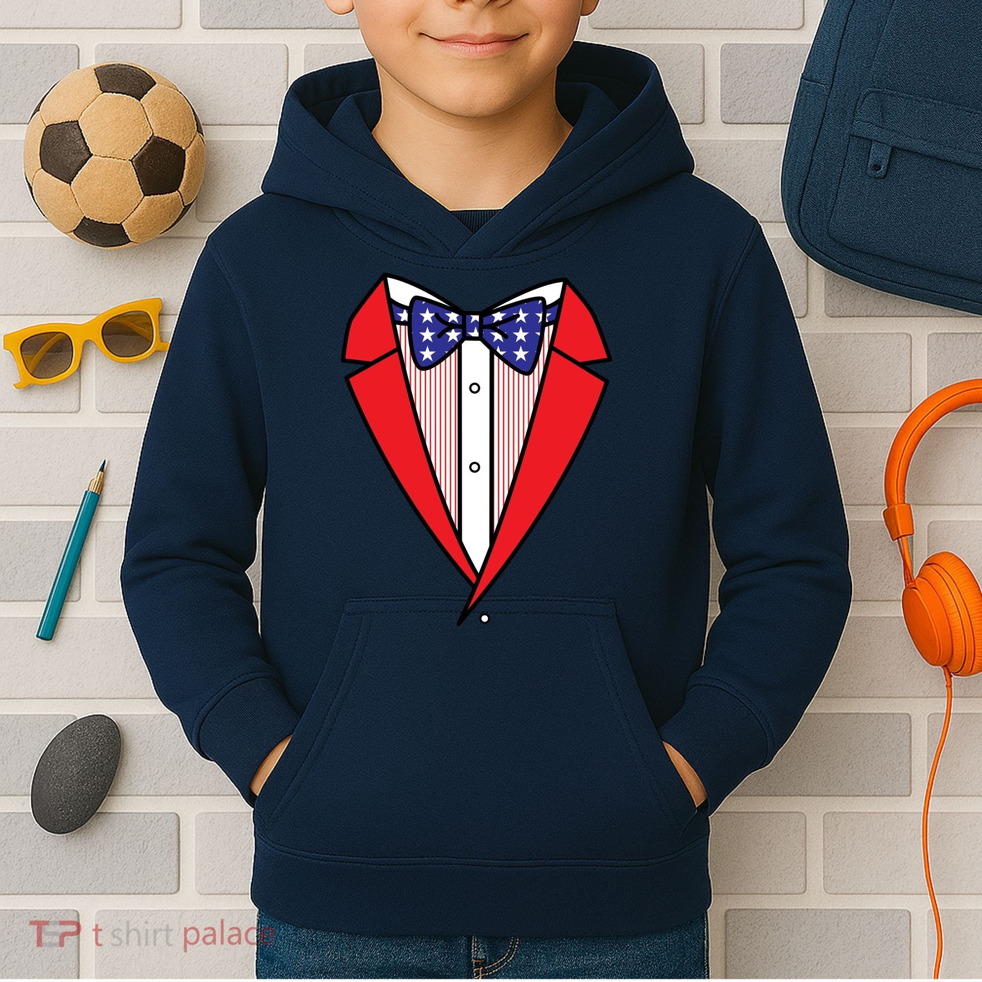 Patriotic Tuxedo Kids Hoodie
