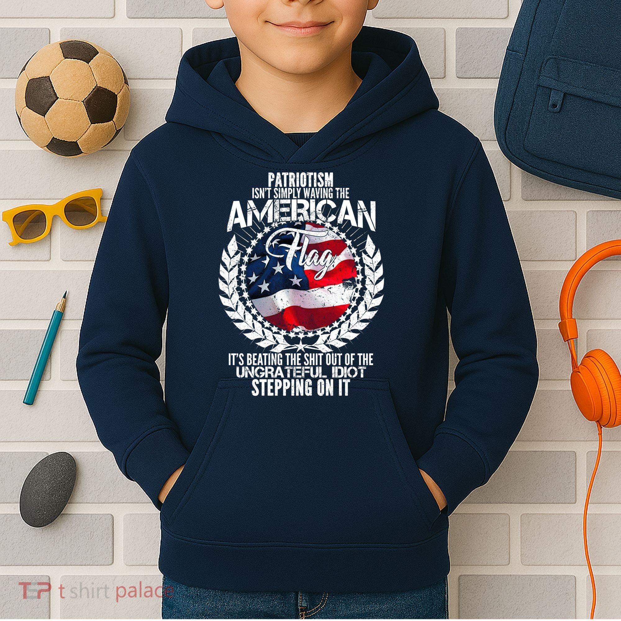 Patriotism American Flag Kids Hoodie