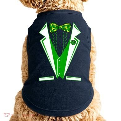 Patty Party Tuxedo Tux St Patrick's Day Doggie Tank