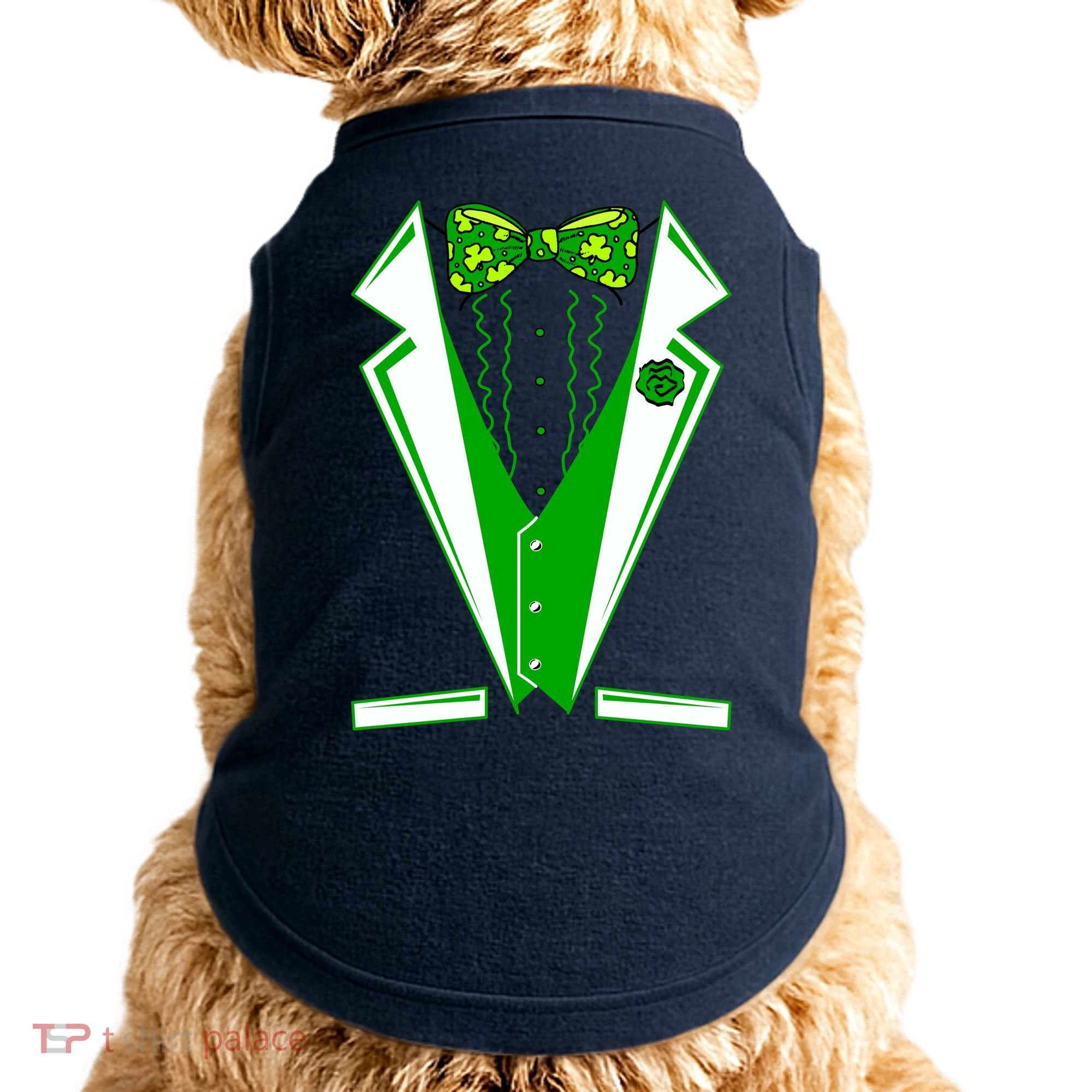 Patty Party Tuxedo Tux St Patrick's Day Doggie Tank