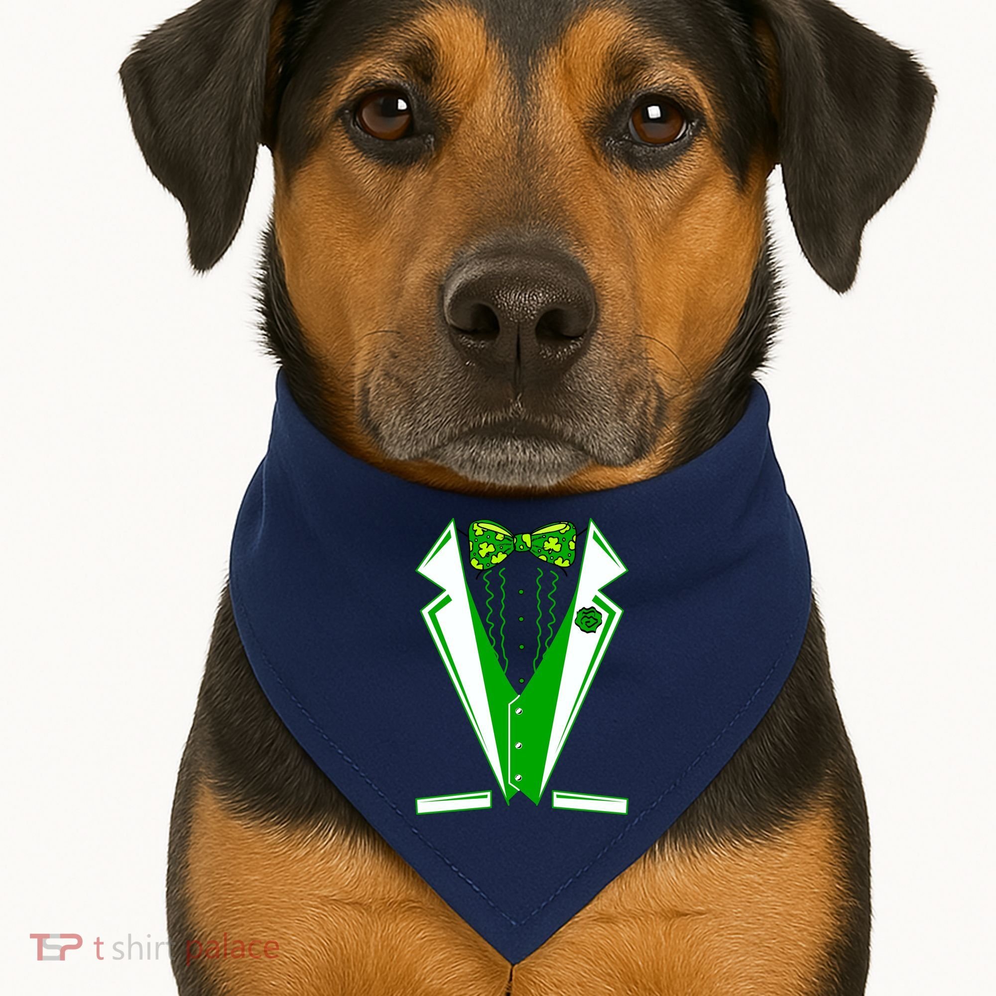 Patty Party Tuxedo Tux St Patrick's Day USA-Made Doggie Bandana