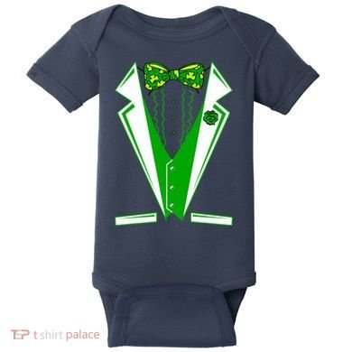 Patty Party Tuxedo Tux St Patrick's Day Baby Bodysuit