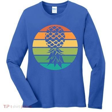 Polyamory And Upside Down Pineapple Summer Vacation Cruise Cute Gift Women's Long Sleeve Shirt