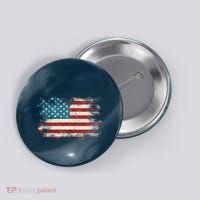 Patriotic American Usa Flag Button thumb 0