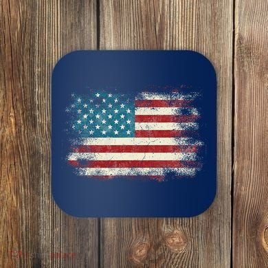 Patriotic American Usa Flag Coaster