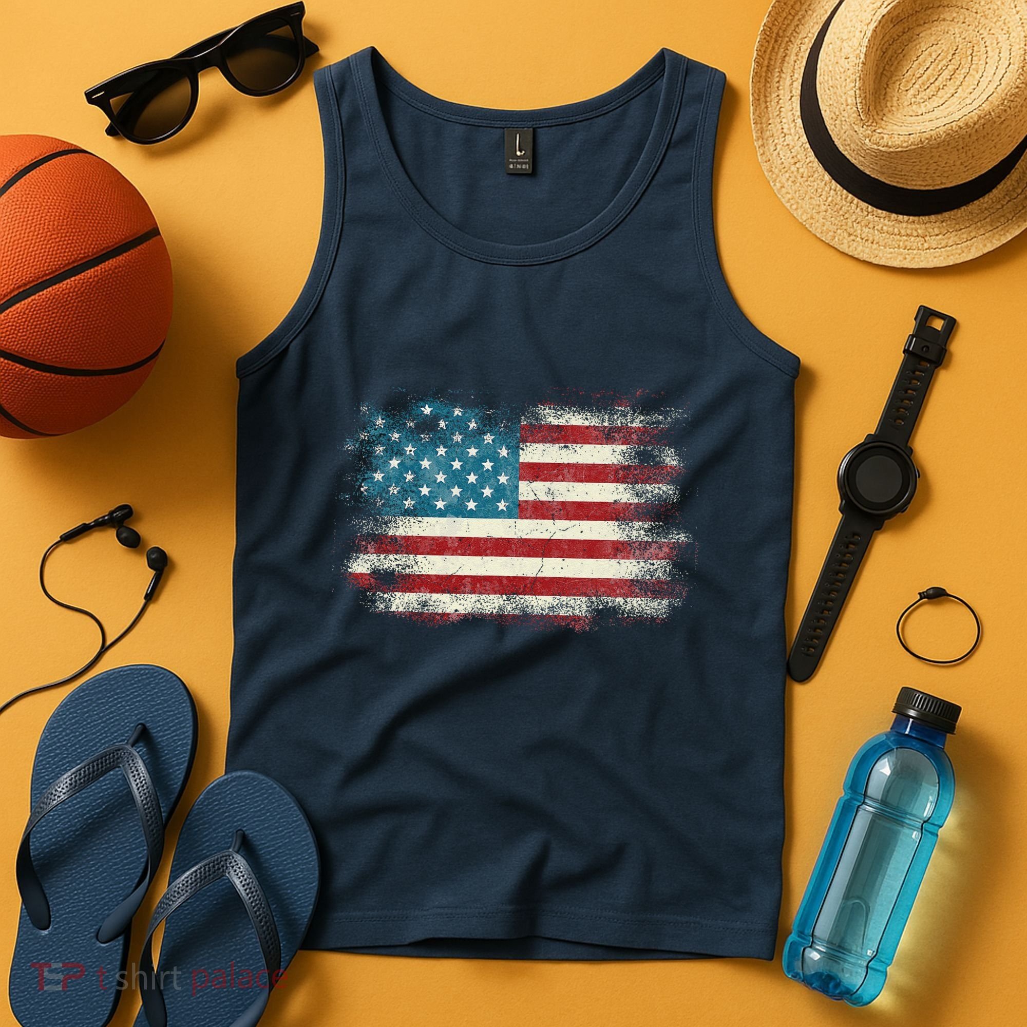 Patriotic American Usa Flag Tank Top