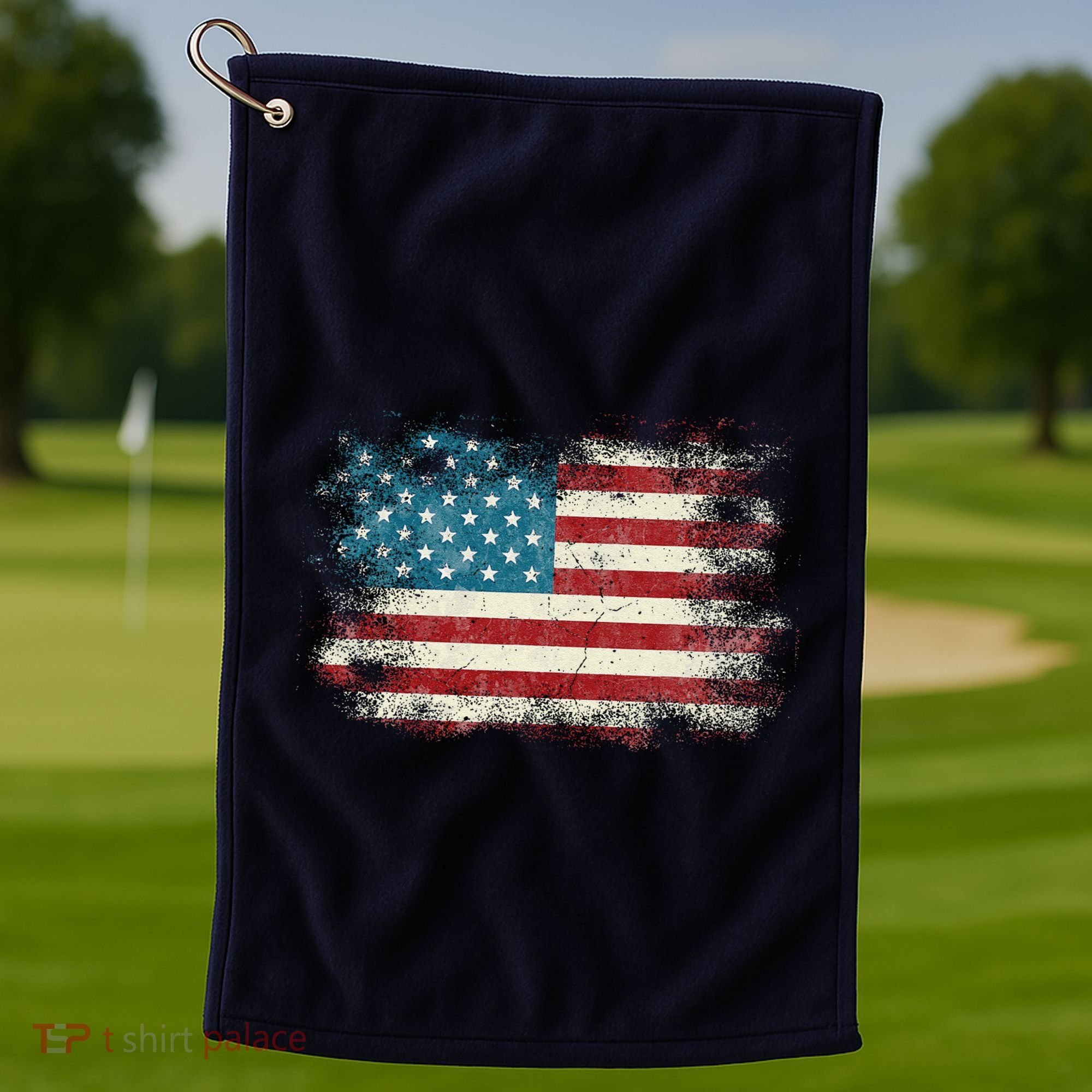 Patriotic American Usa Flag Golf Towel