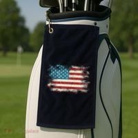 Patriotic American Usa Flag Golf Towel thumb 2