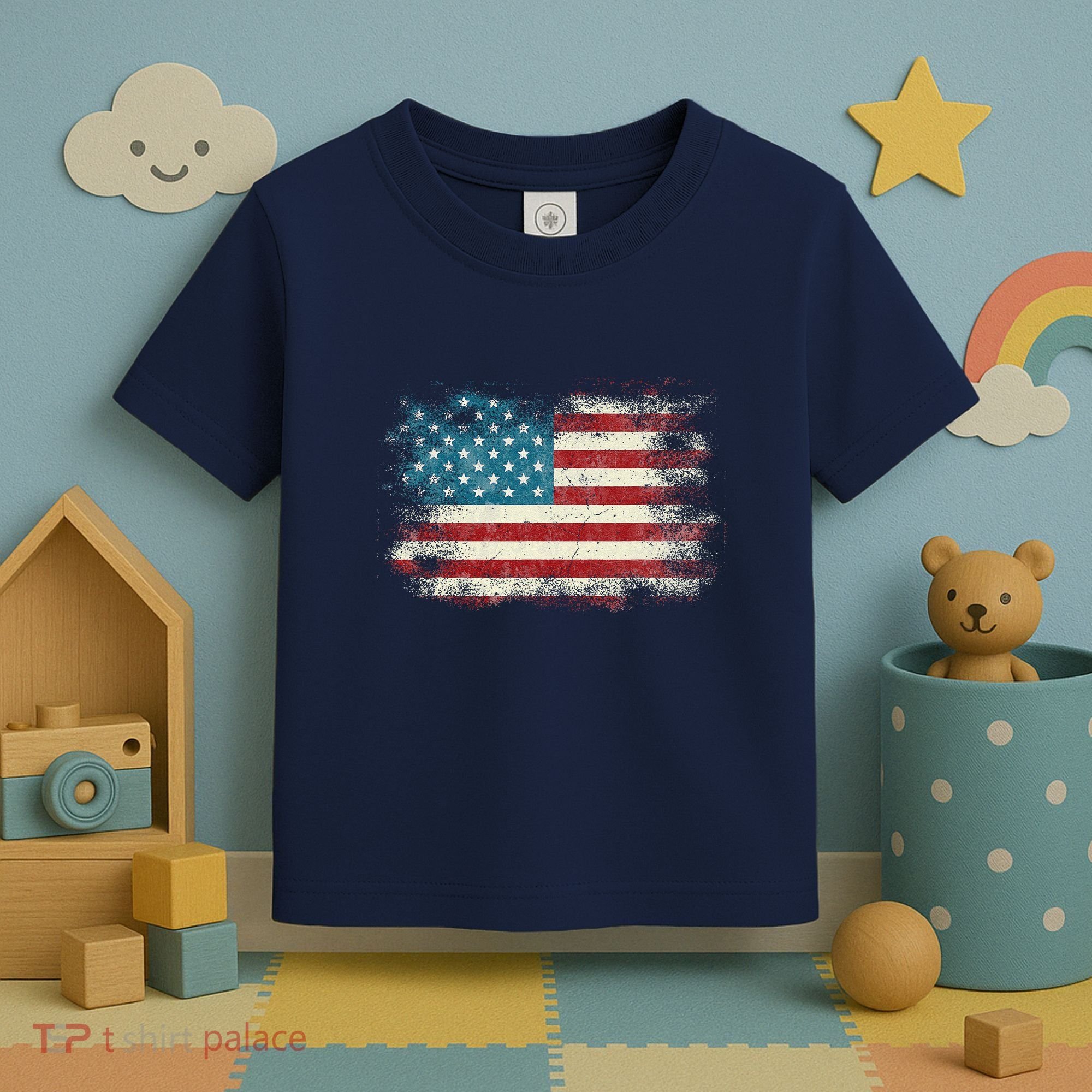 Patriotic American Usa Flag Toddler T-Shirt