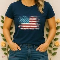Patriotic American Usa Flag Women's T-Shirt thumb 2
