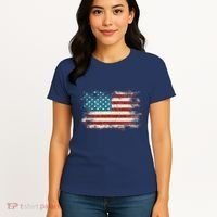 Patriotic American Usa Flag Women's T-Shirt thumb 4