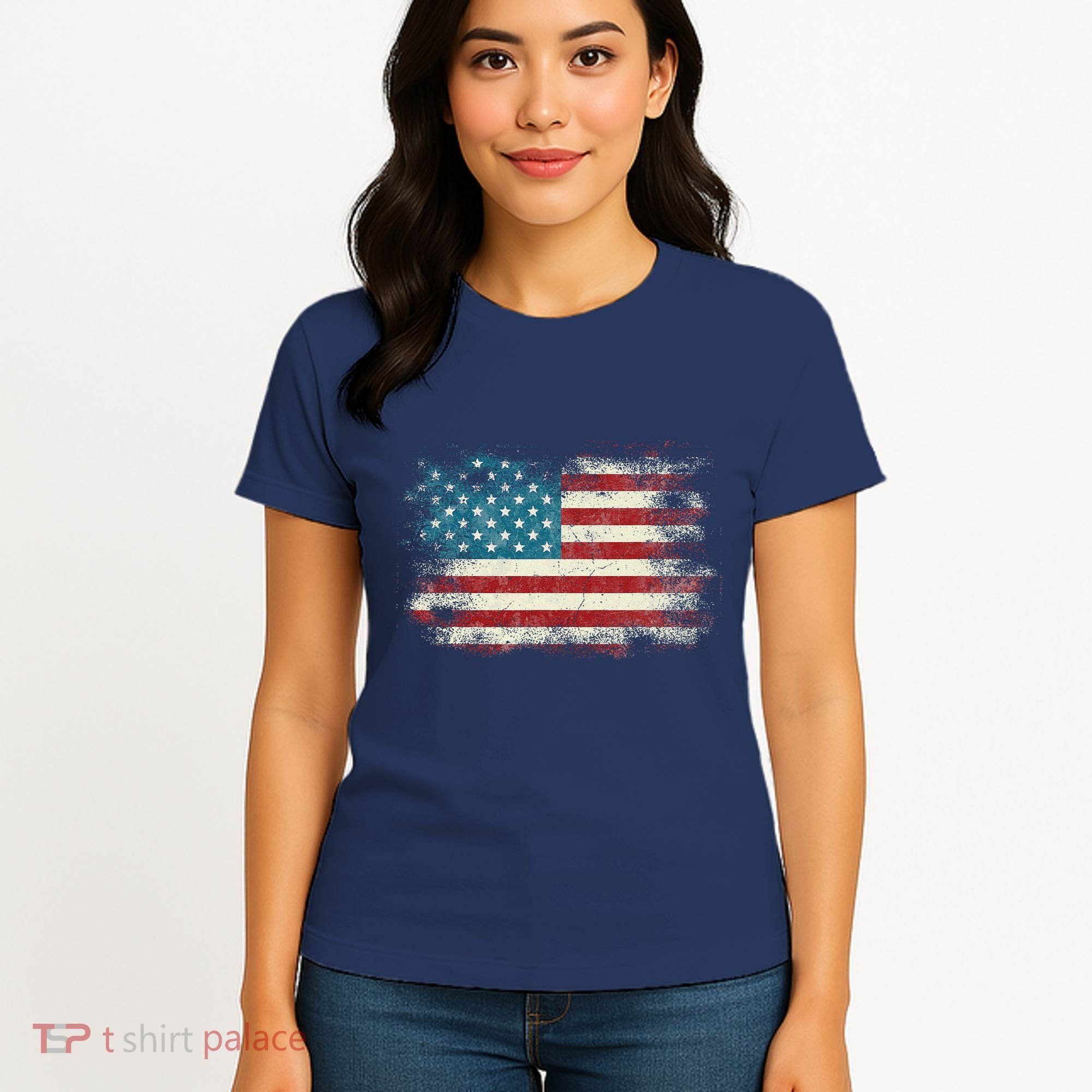 Patriotic American Usa Flag Women's T-Shirt