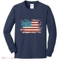Patriotic American Usa Flag Kids Long Sleeve Shirt thumb 0