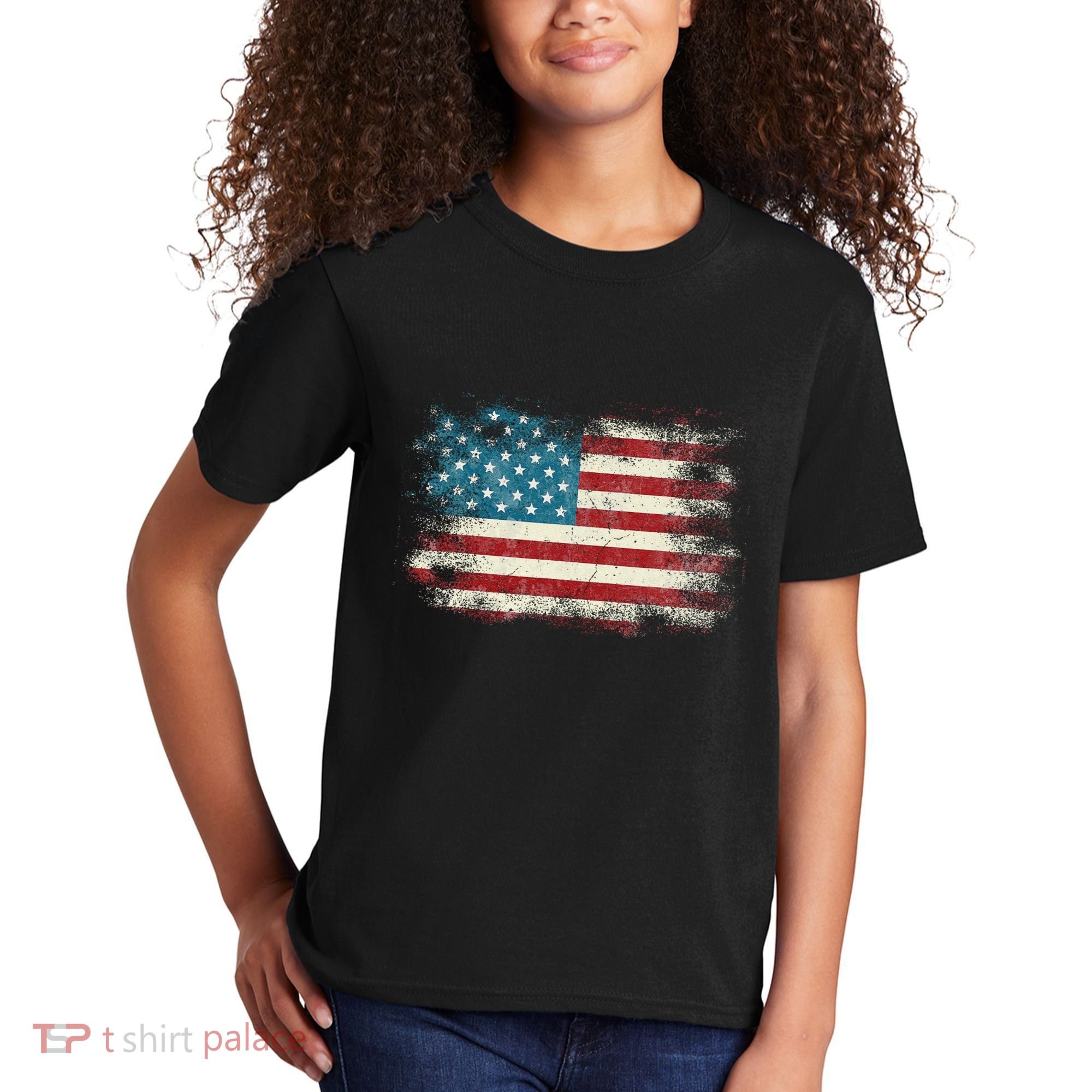 Patriotic American Usa Flag Kids T-Shirt