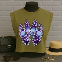 Paw Print Garment-Dyed Women's Muscle Tee thumb 3