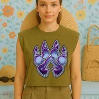 Paw Print Garment-Dyed Women's Muscle Tee thumb 4