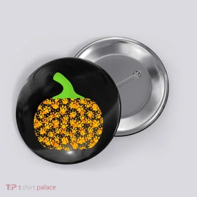 Paw Print Pumpkin Button