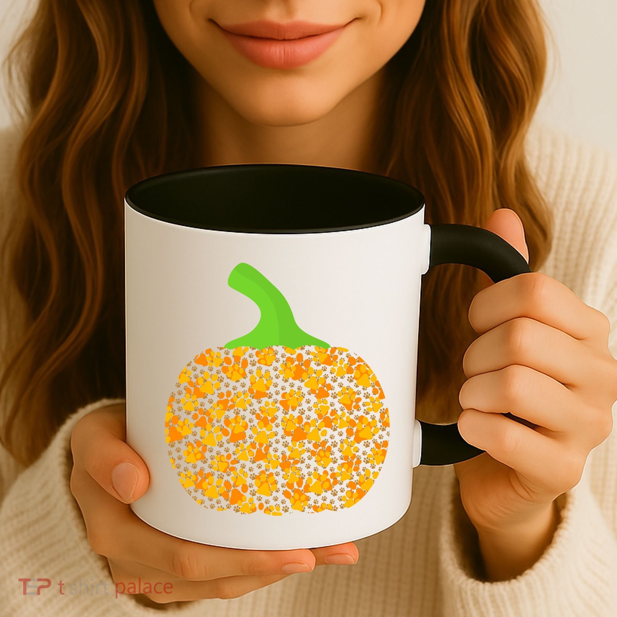 Paw Print Pumpkin Coffee Mug