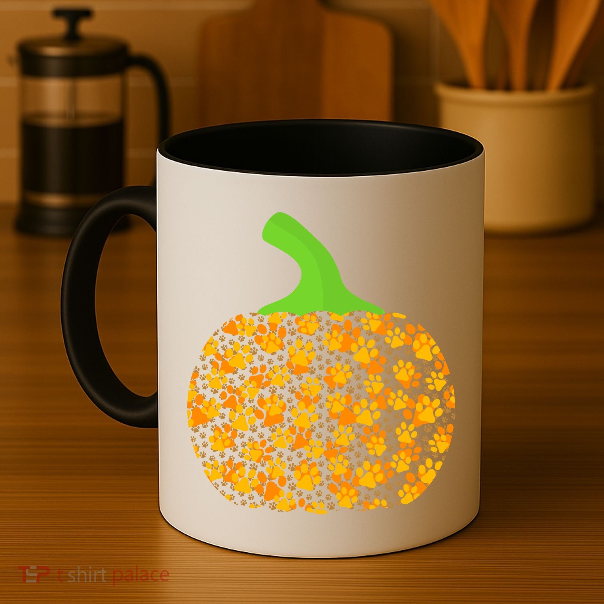 Paw Print Pumpkin Coffee Mug