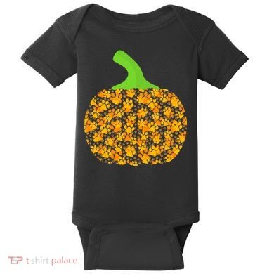 Paw Print Pumpkin Baby Bodysuit