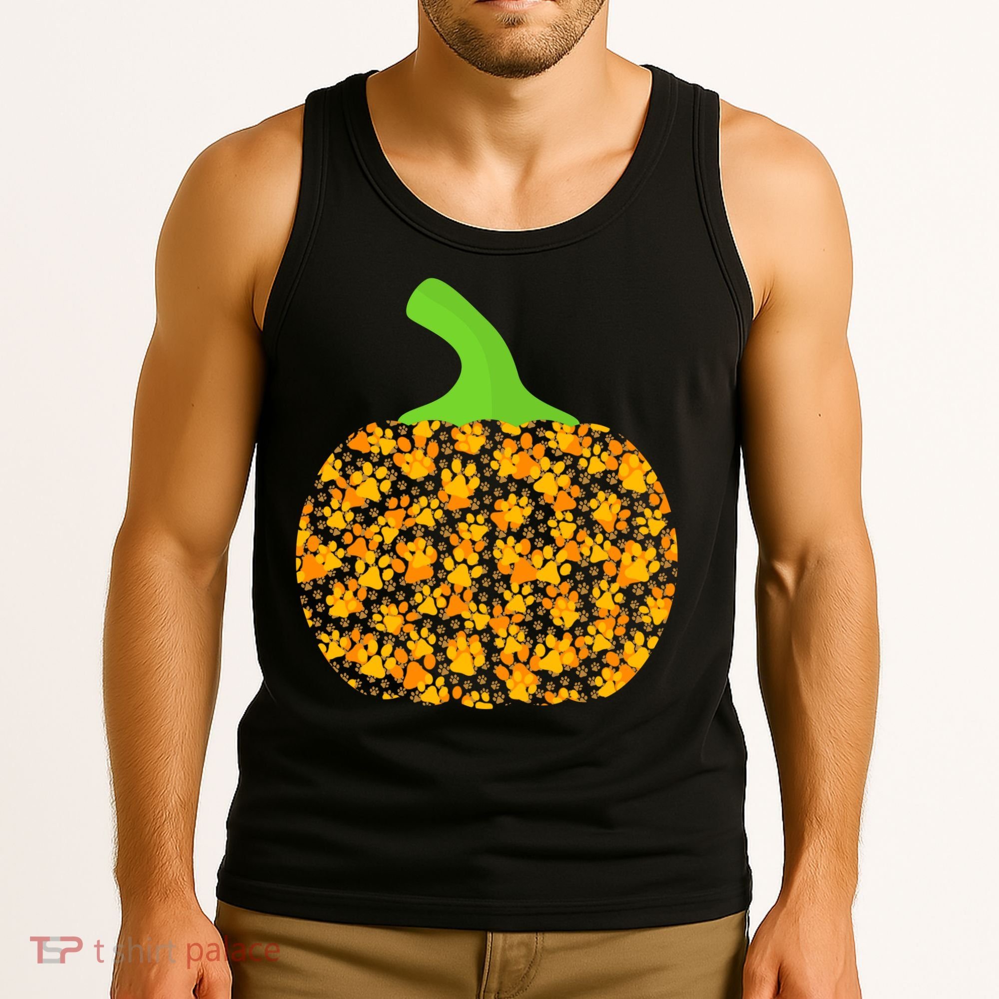 Paw Print Pumpkin Tank Top