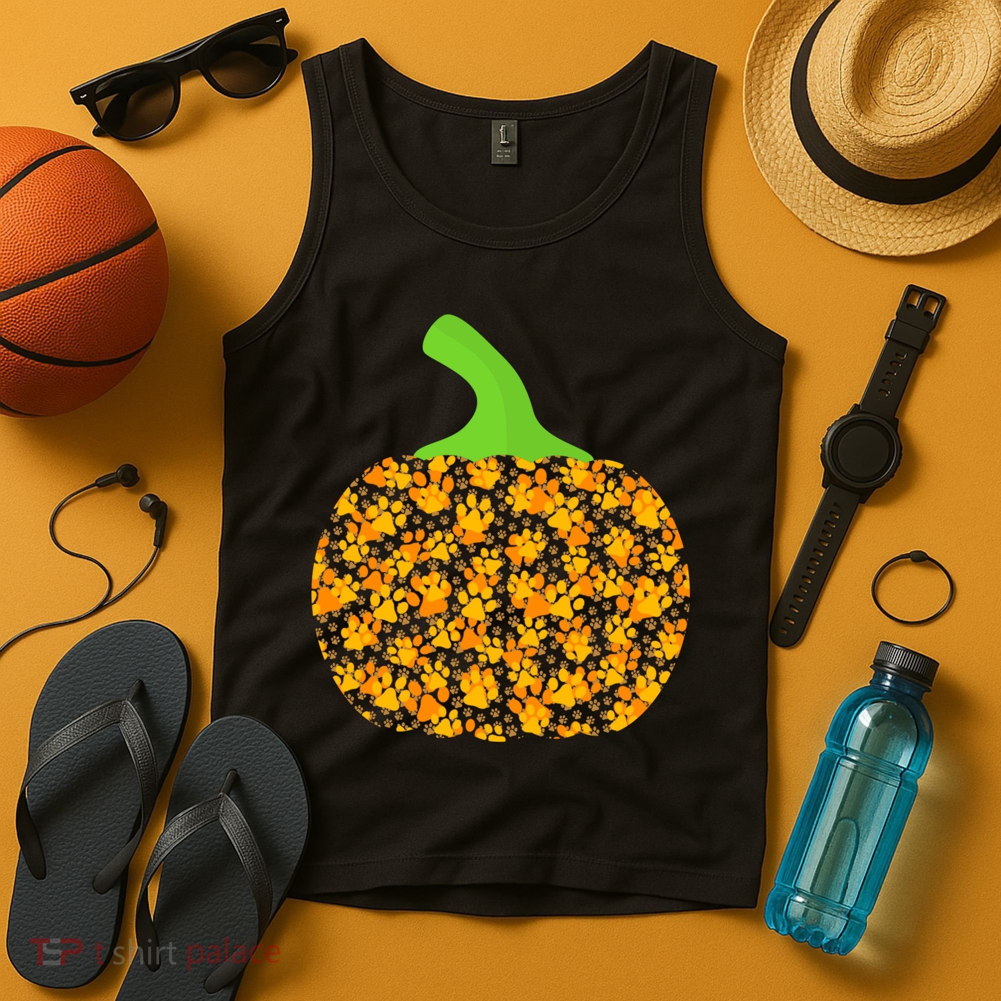 Paw Print Pumpkin Tank Top