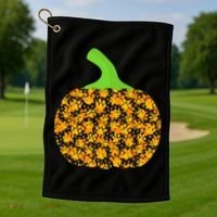 Paw Print Pumpkin Golf Towel thumb 1