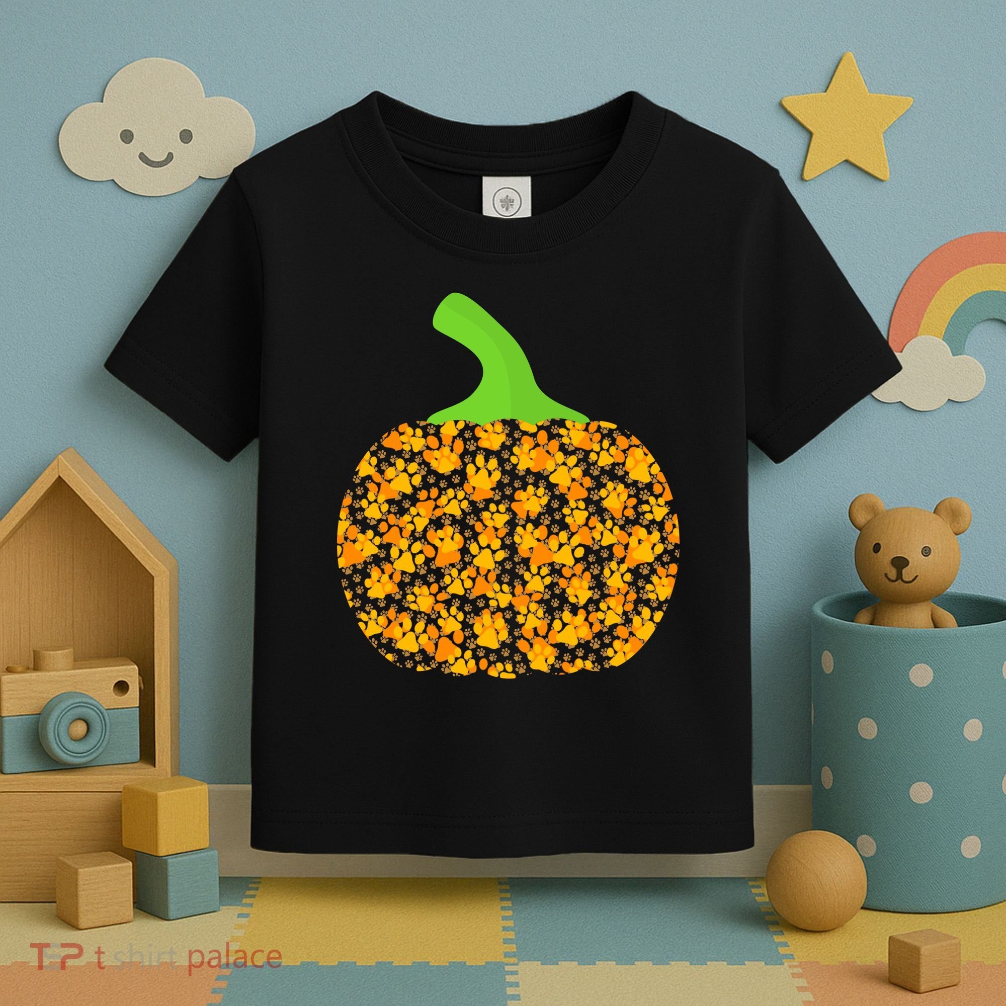 Paw Print Pumpkin Toddler T-Shirt