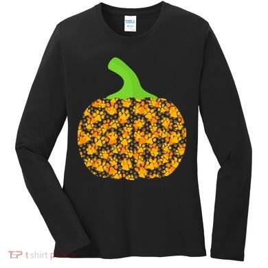 Paw Print Pumpkin Women's Long Sleeve Shirt