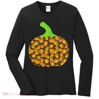 Paw Print Pumpkin Women's Long Sleeve Shirt thumb 0