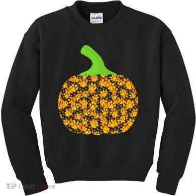 Paw Print Pumpkin Kids Sweatshirt
