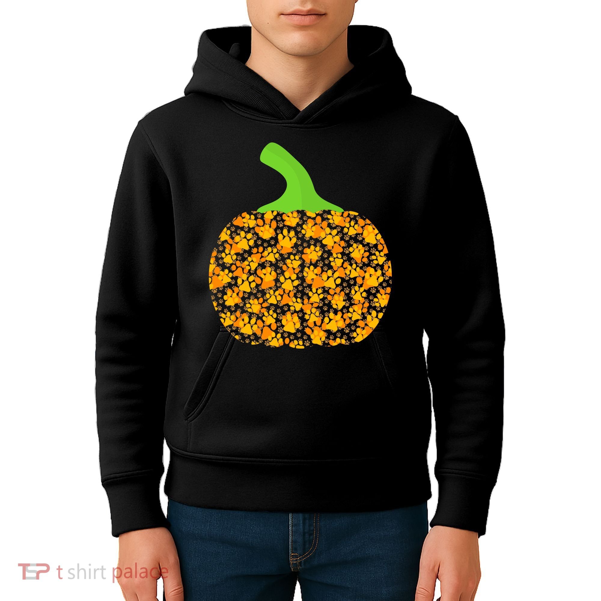 Paw Print Pumpkin Kids Hoodie