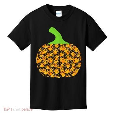 Paw Print Pumpkin Kids T-Shirt