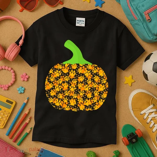 Paw Print Pumpkin Kids T-Shirt