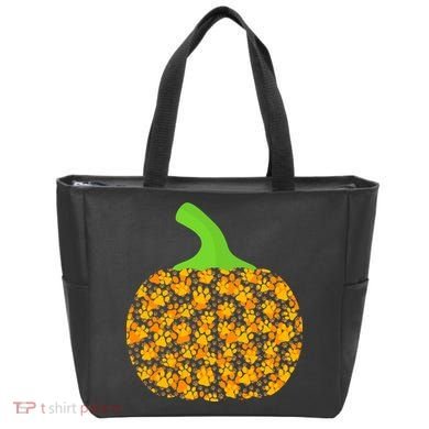 Paw Print Pumpkin Tote Bag