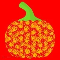 Paw Print Pumpkin Santa Hat thumb 1