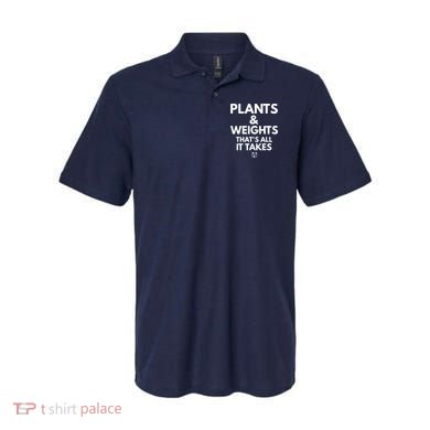 Plants And Weights Thats All It Takes Vegan Gift Polo