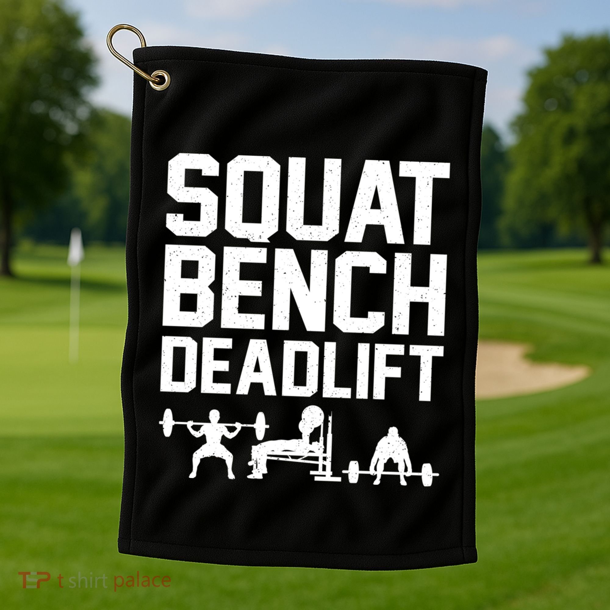Powerlifting Art Weight Lifting Power Lifter Gift Golf Towel
