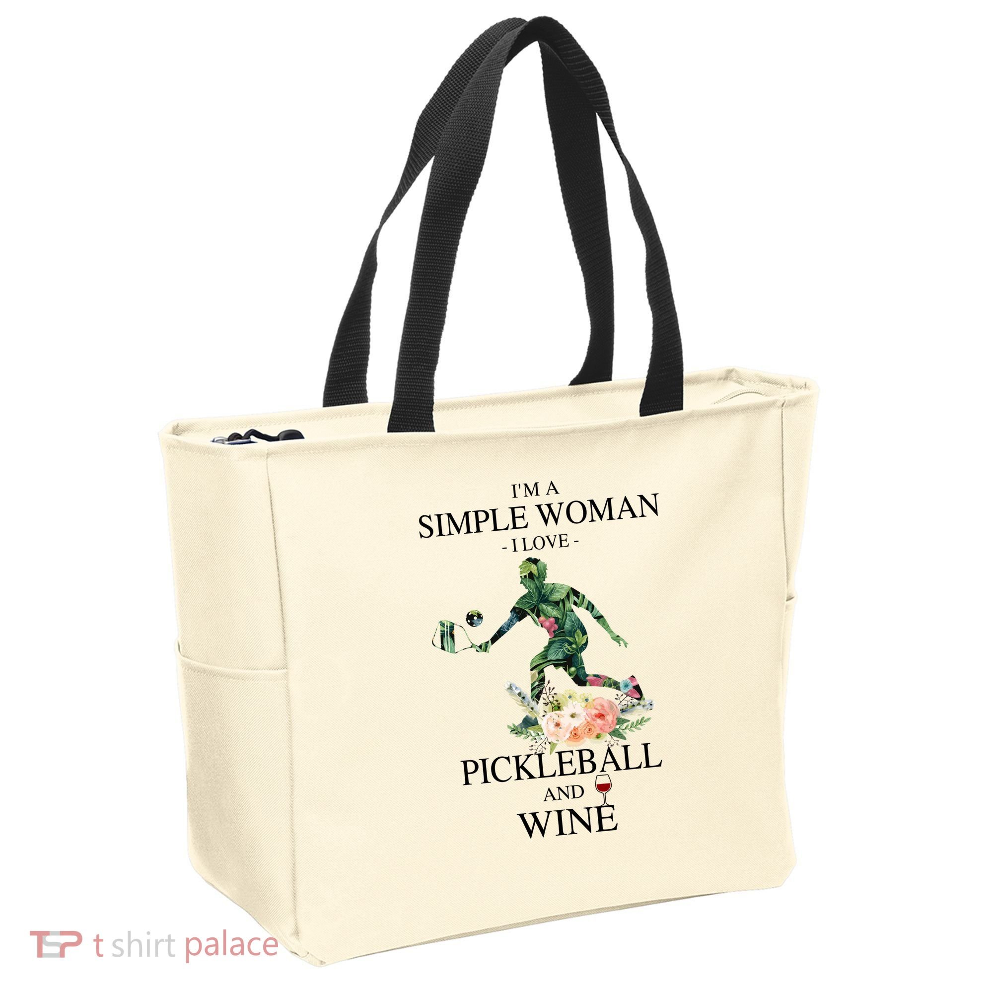 PICKLEBALL AND WINE I'M A SIMPLE WOMAN Tote Bag