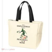 PICKLEBALL AND WINE I'M A SIMPLE WOMAN Tote Bag thumb 3