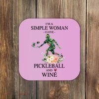 PICKLEBALL AND WINE I'M A SIMPLE WOMAN Coaster thumb 0