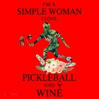 PICKLEBALL AND WINE I'M A SIMPLE WOMAN Santa Hat thumb 1