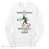 PICKLEBALL AND WINE I'M A SIMPLE WOMAN Long Sleeve Shirt thumb 0