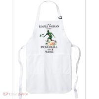PICKLEBALL AND WINE I'M A SIMPLE WOMAN Apron thumb 0