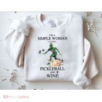 PICKLEBALL AND WINE I'M A SIMPLE WOMAN Sweatshirt thumb 2