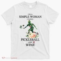 PICKLEBALL AND WINE I'M A SIMPLE WOMAN T-Shirt thumb 0