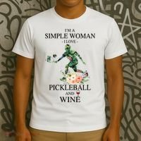 PICKLEBALL AND WINE I'M A SIMPLE WOMAN T-Shirt thumb 3