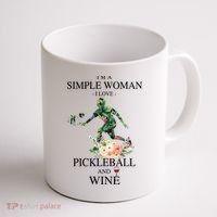 PICKLEBALL AND WINE I'M A SIMPLE WOMAN Coffee Mug thumb 1