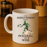 PICKLEBALL AND WINE I'M A SIMPLE WOMAN Coffee Mug thumb 4