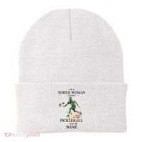 PICKLEBALL AND WINE I'M A SIMPLE WOMAN Beanie thumb 0